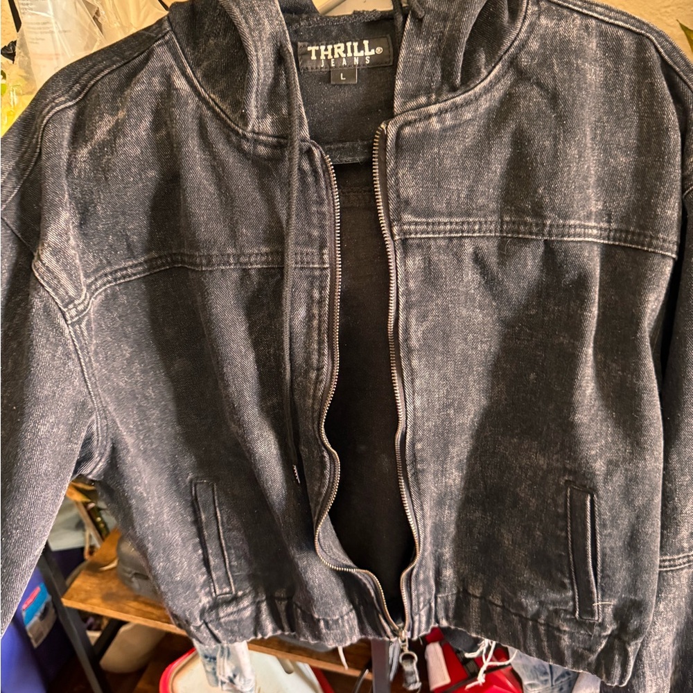 Thrill Charcoal Hooded Jacket